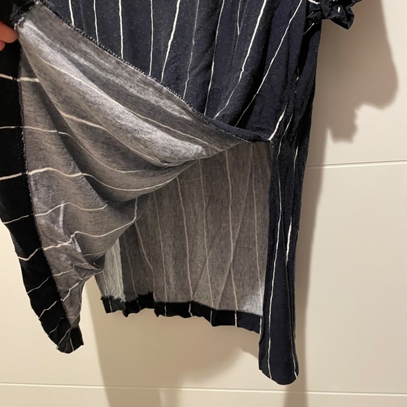 ZARA Side Slit Breezy Summer Striped Strips Short Sleeve Top Shirt T tee SMALL S - Picture 3 of 5